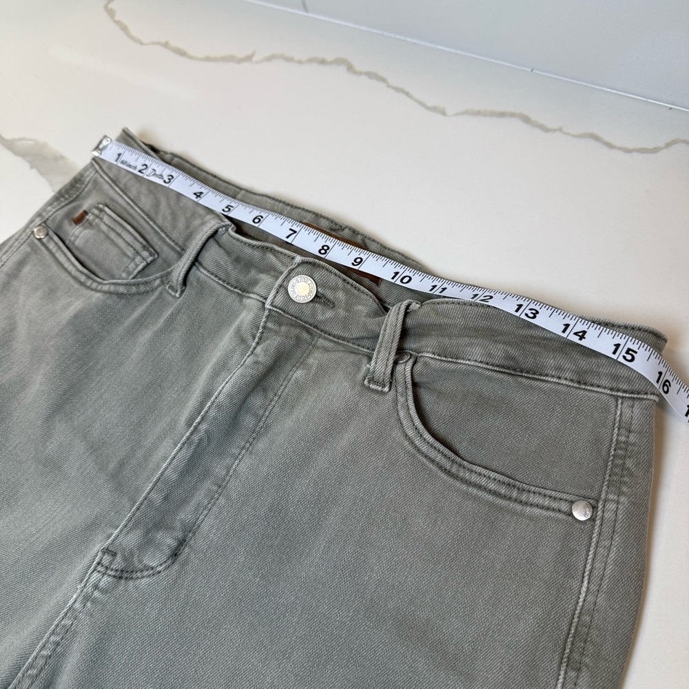 Judy Blue women's dyed wide leg cropped jeans olive green size 15/32 FLAW NOTED - Picture 11 of 16